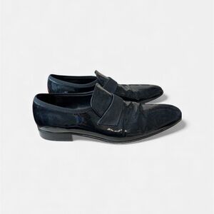 Salvatore Ferragamo Black Patent Leather Dress Shoes Loafers Men Size 11